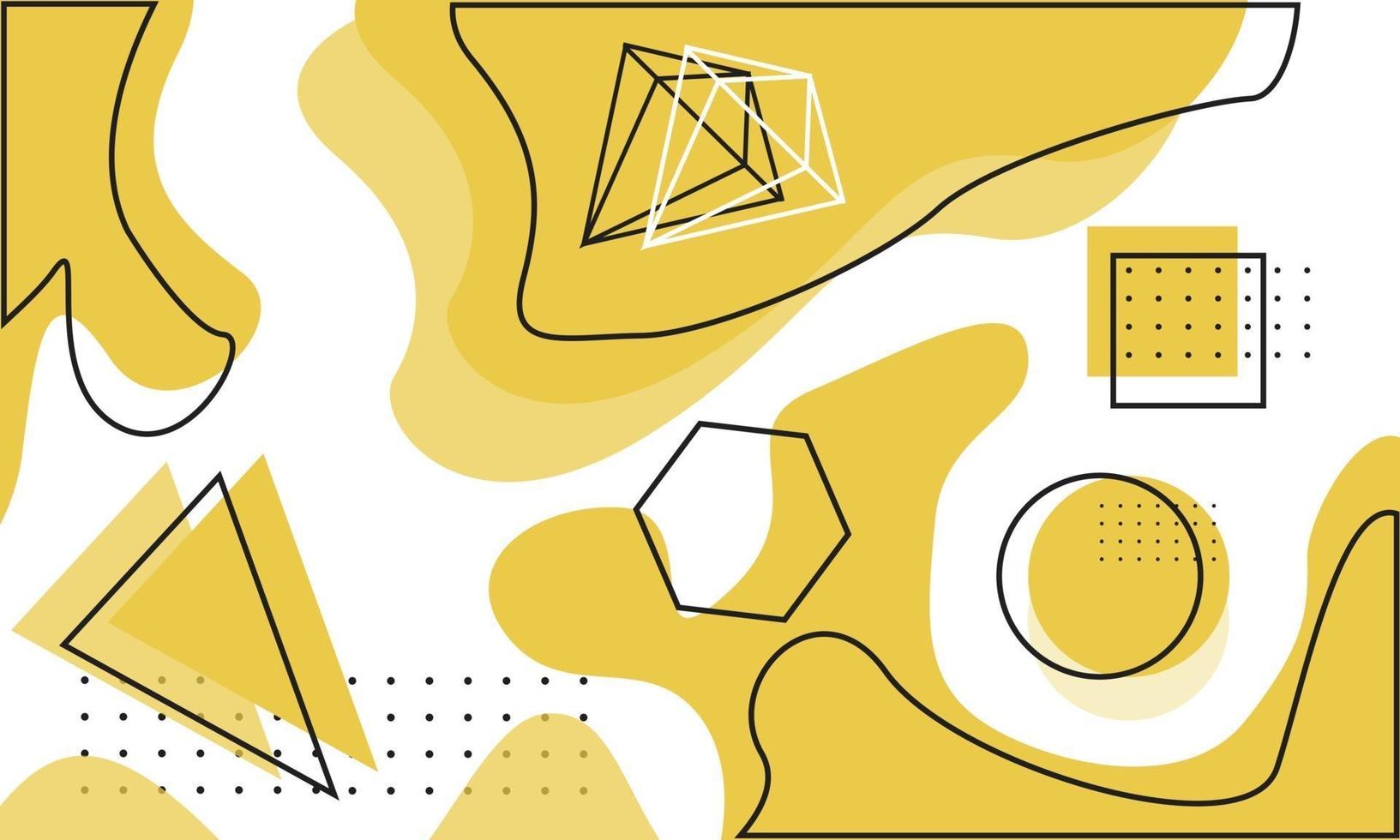 Modern geometric wallpaper background with pastel yellow color vector
