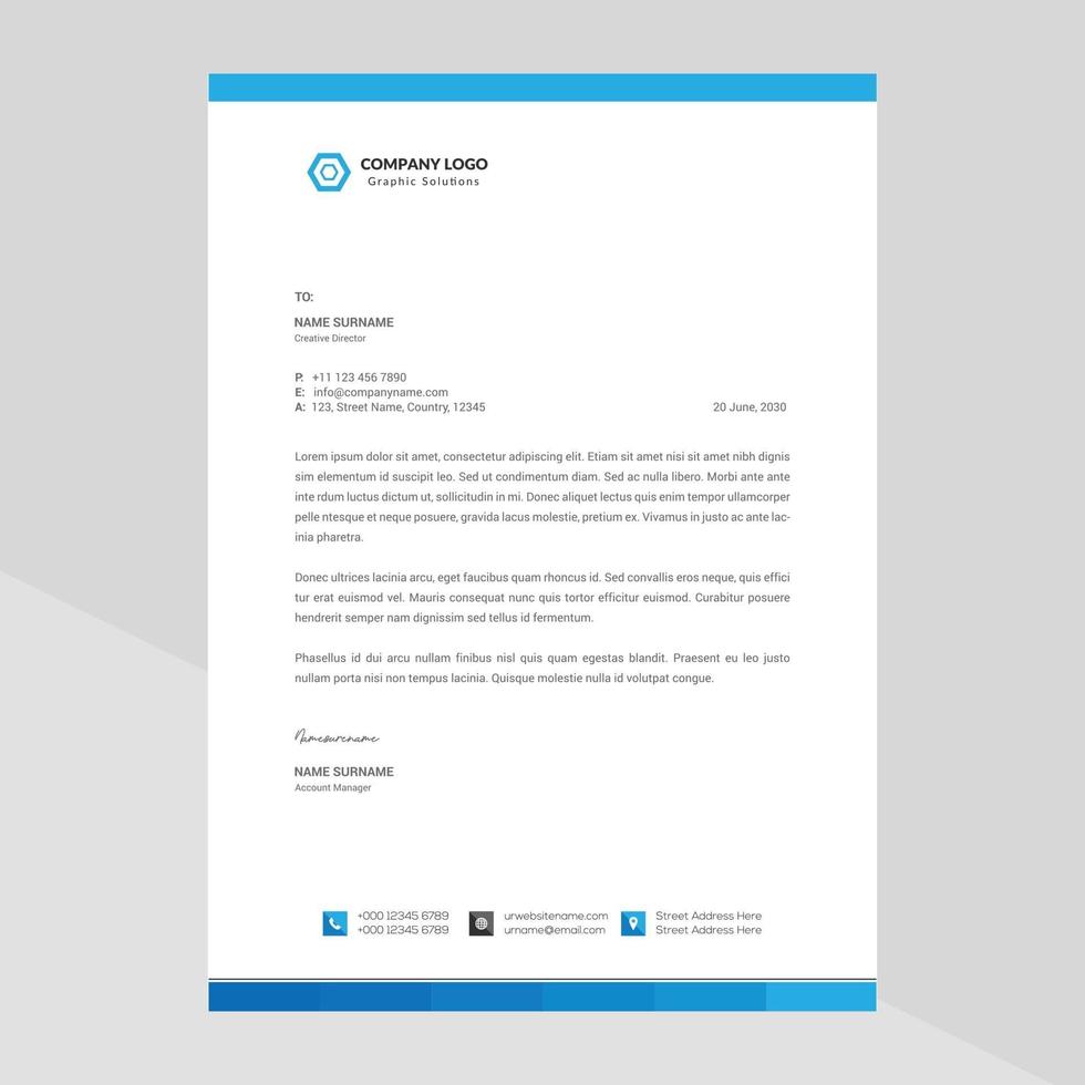 Elegant letterhead template design in minimalist style Free Vector