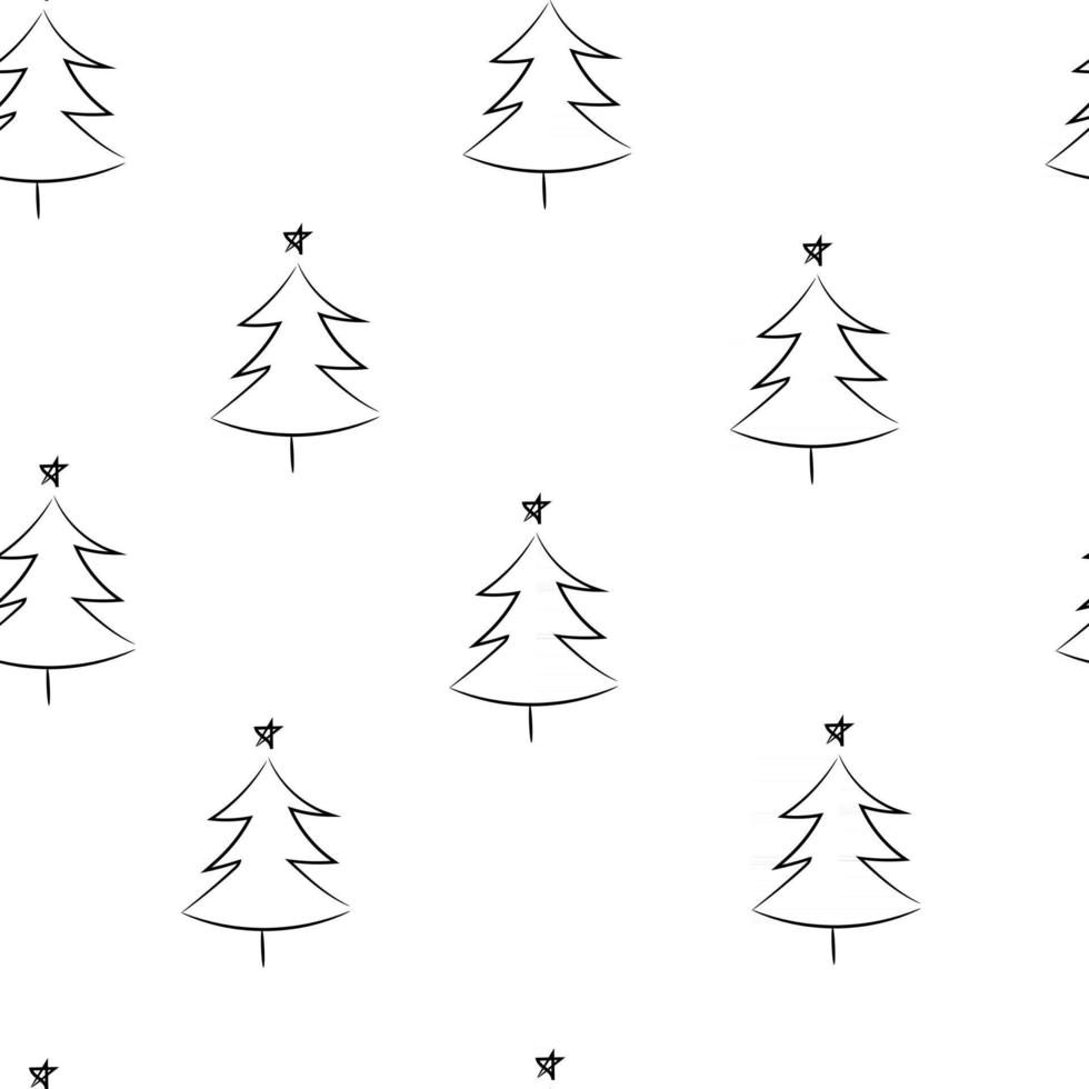 Christmas Trees Seamless Repeat Pattern vector