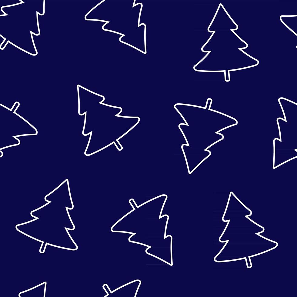 Christmas Trees Seamless Repeat Pattern vector
