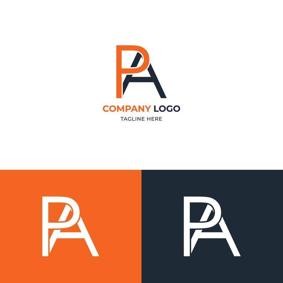 Pa o ap letras del alfabeto icono abstracto diseño de logotipo vector