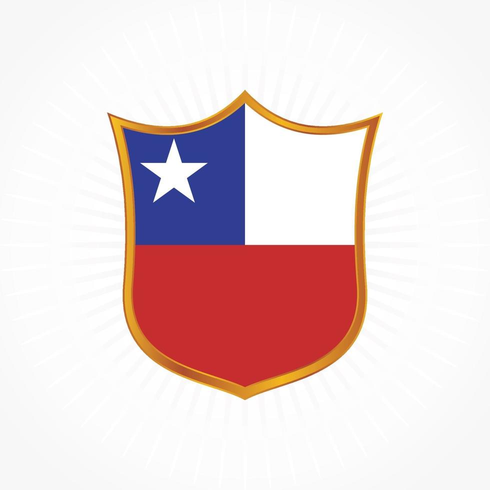 Chile flag vector with shield frame