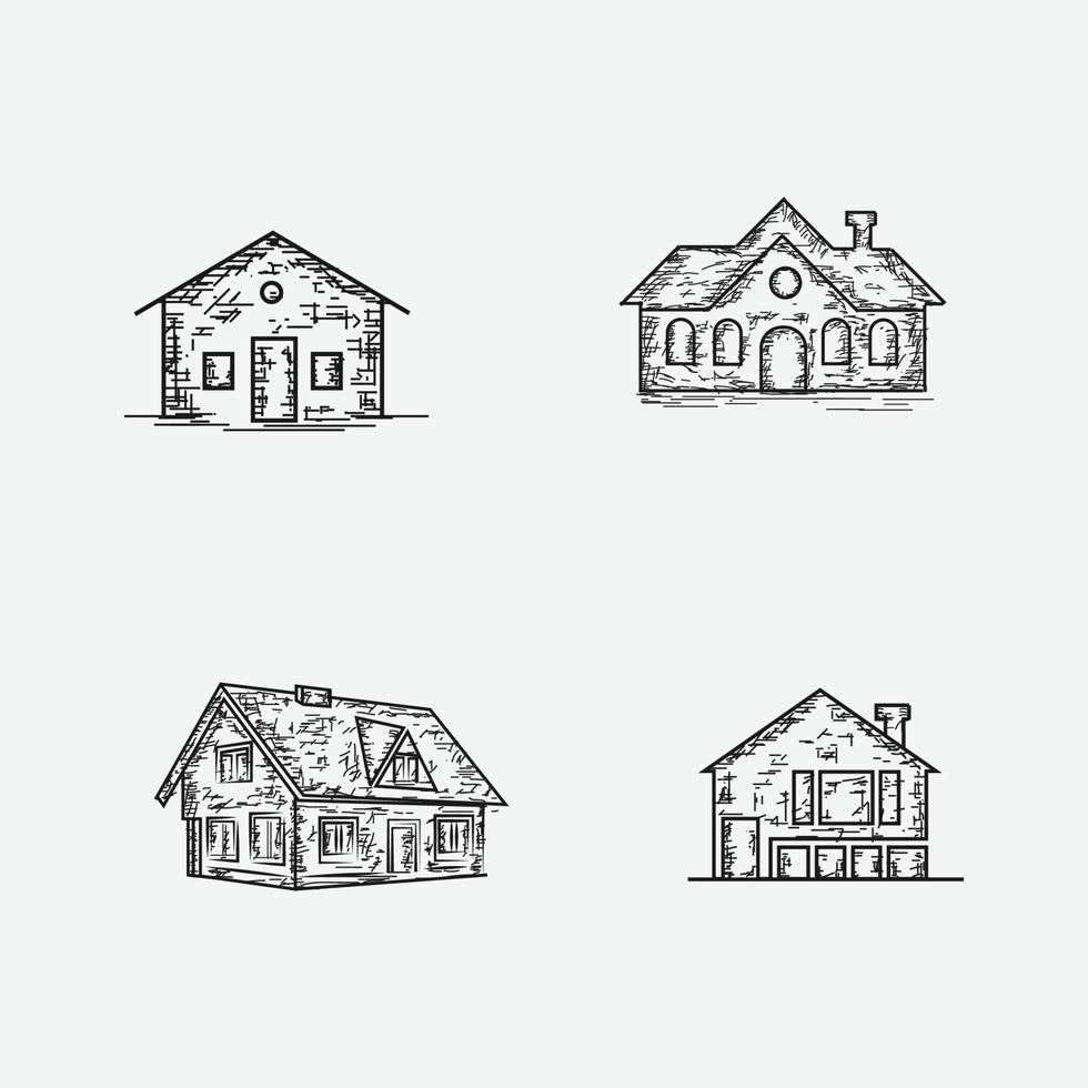 vintage sketch home vector