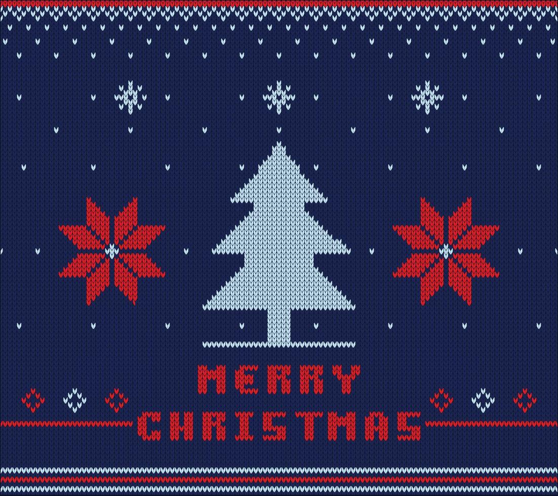 knitted Christmas pattern vector