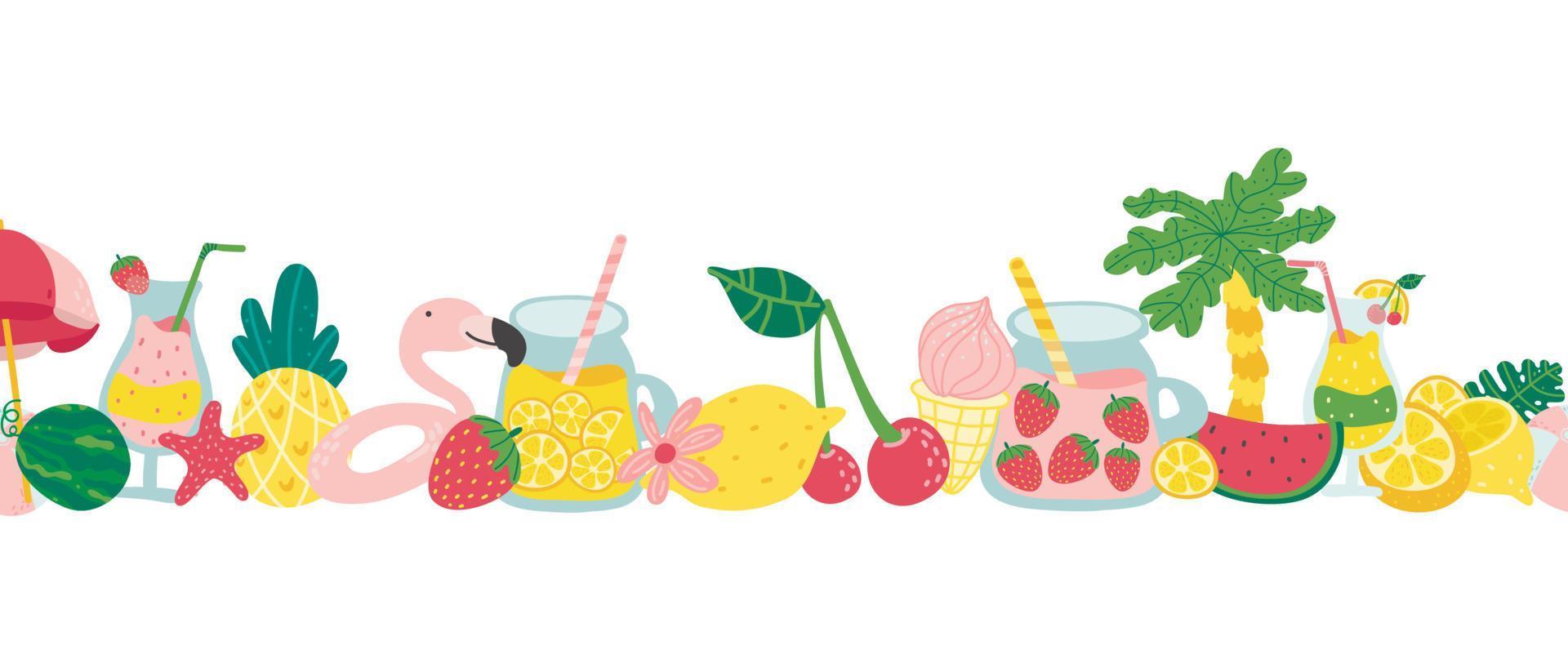 summer exotic seamless long background vector
