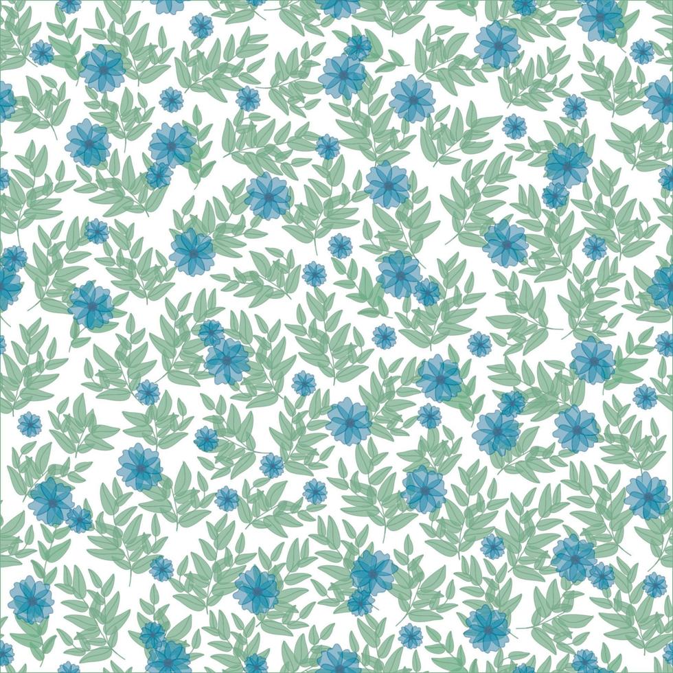 cute floral pattern. Pretty spring flowers on white background. Printing with small summer blue flowers. vector