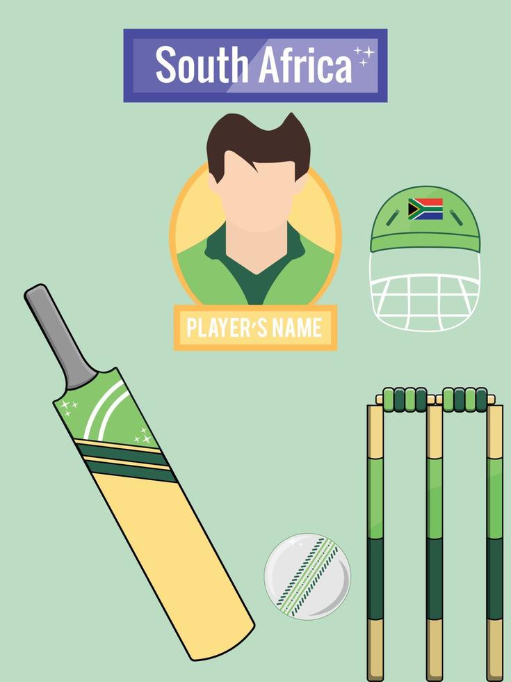 iconos de cricket equipo de sudáfrica vector