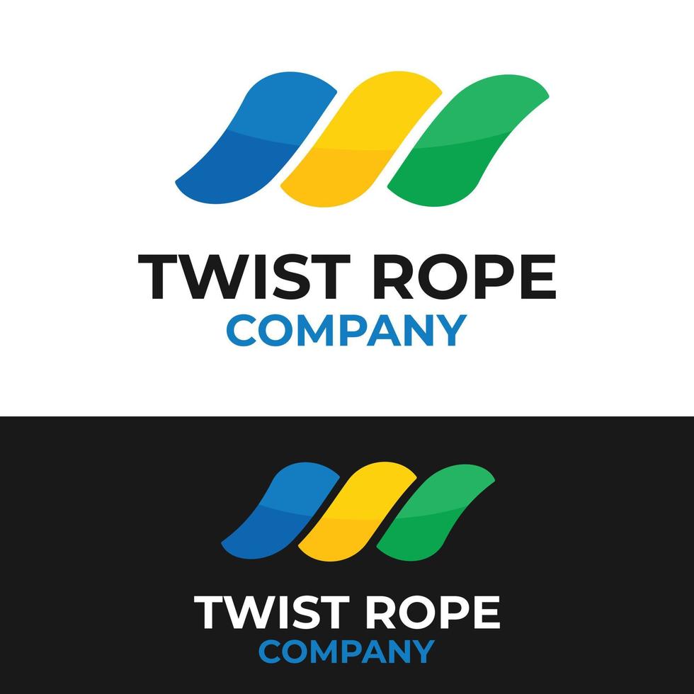Abstract Twisted Rope Logo Design Template vector