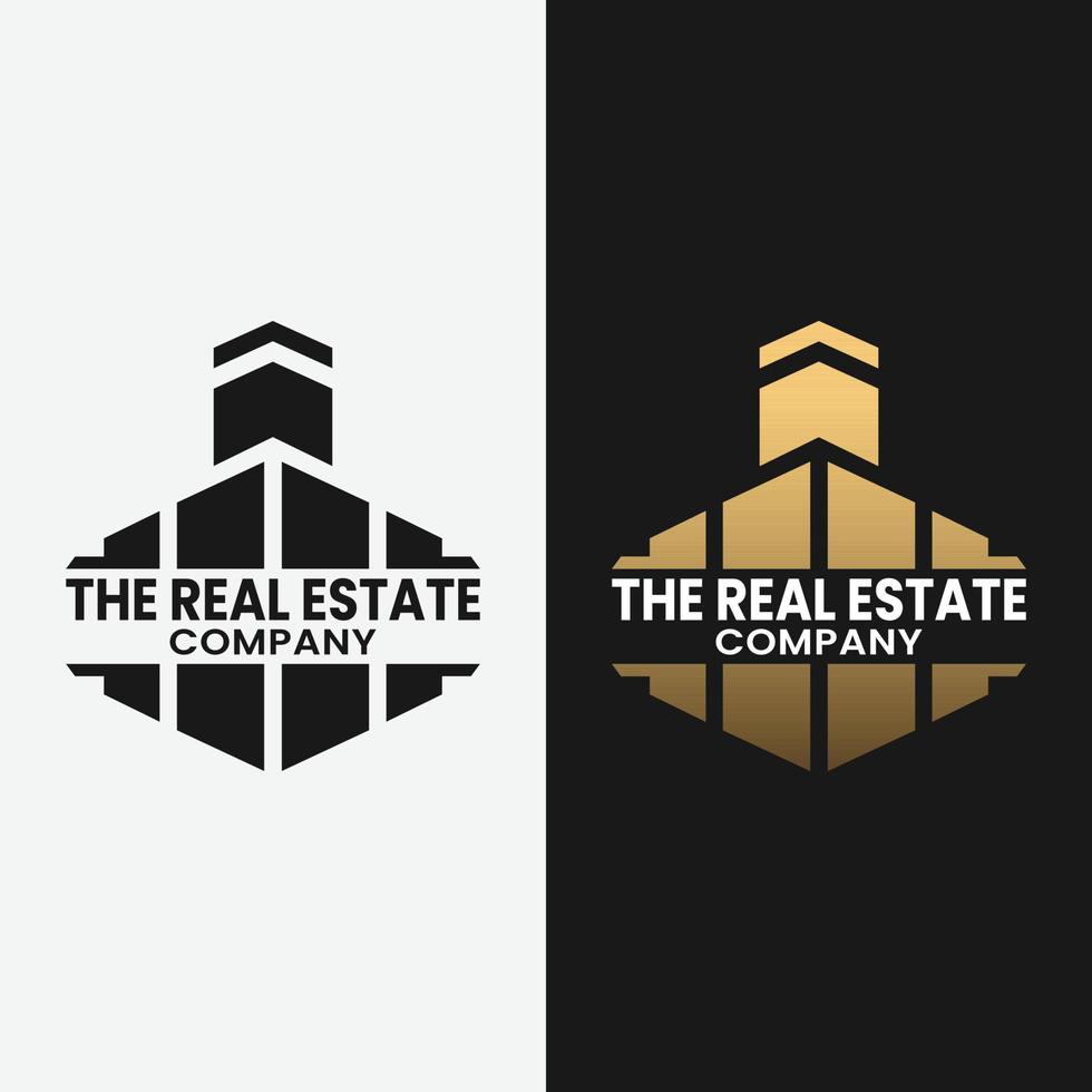 Real Estate Badge Logo Design Template. Suitable for Real Estate Realty Realtor Properties Mortgage Construction Development Management Agent Logo Design vector