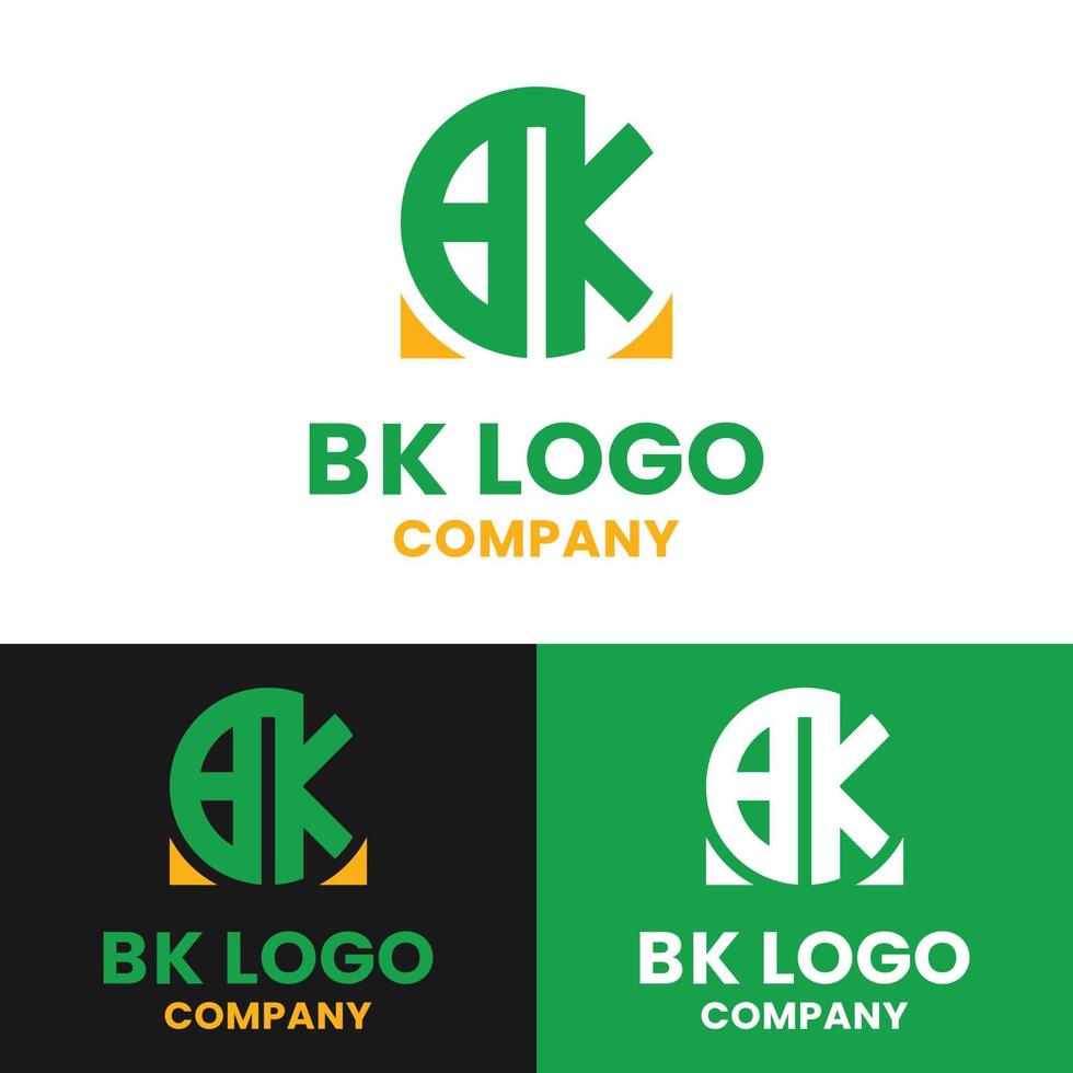 Initial Letter B K BK KB Circle Logo Design Template vector