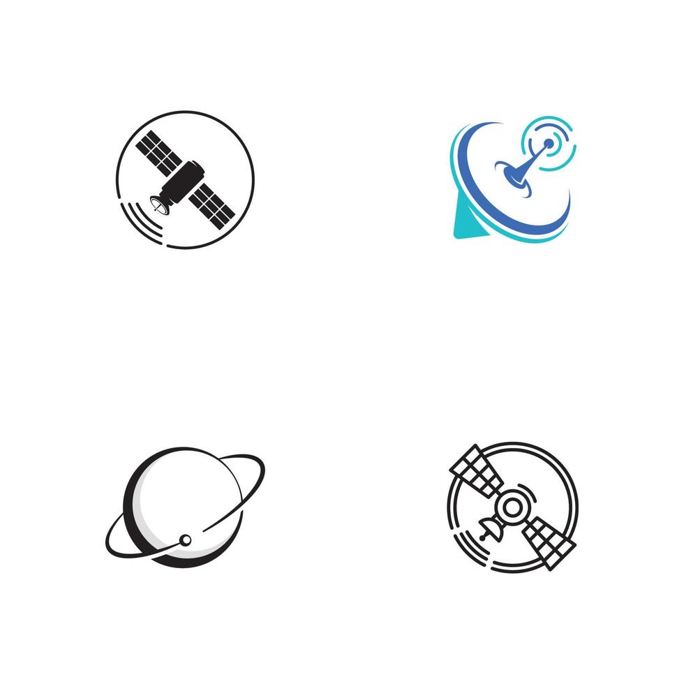 Ilustración de diseño de icono de vector de satélite