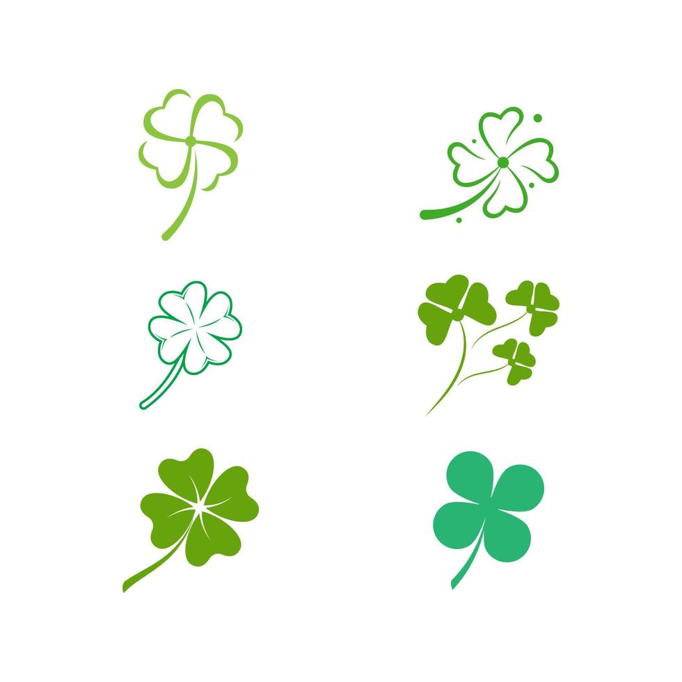 Green Clover Leaf  icon Template vector