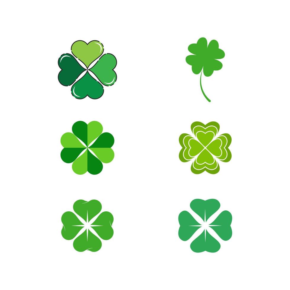 Green Clover Leaf  icon Template vector