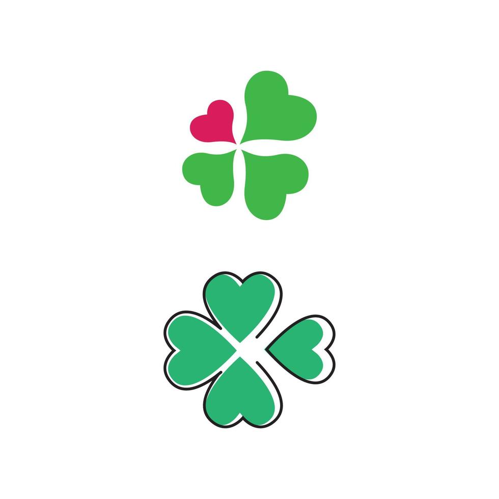 Green Clover Leaf  icon Template vector