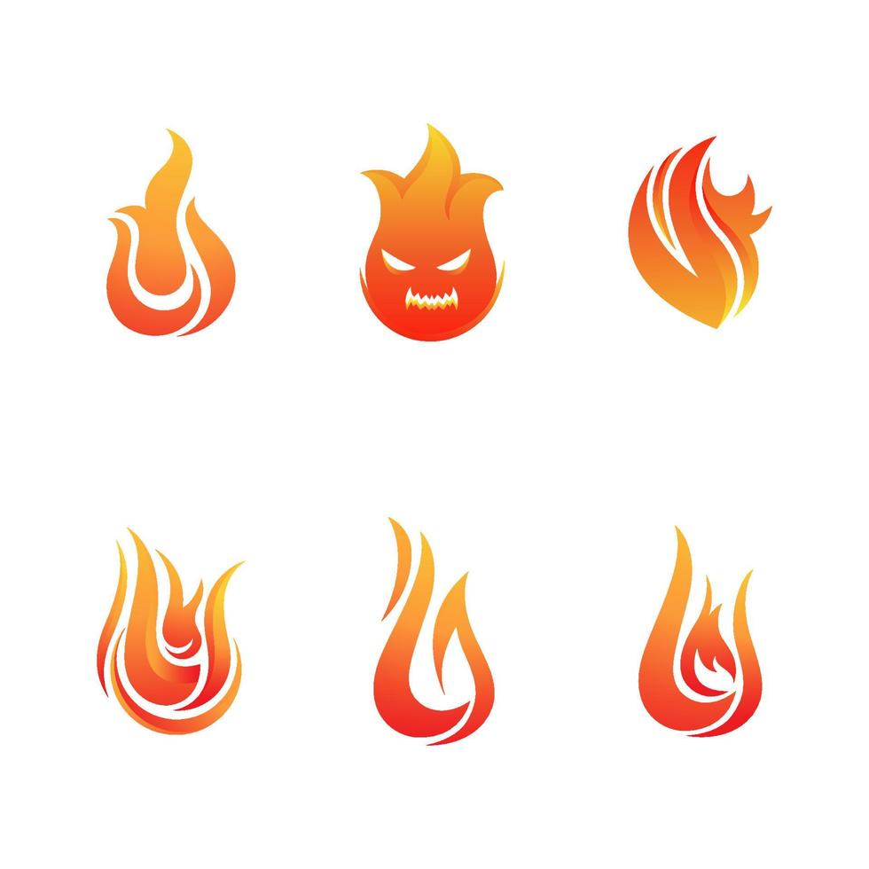 ilustración de icono de vector de fuego de llama caliente