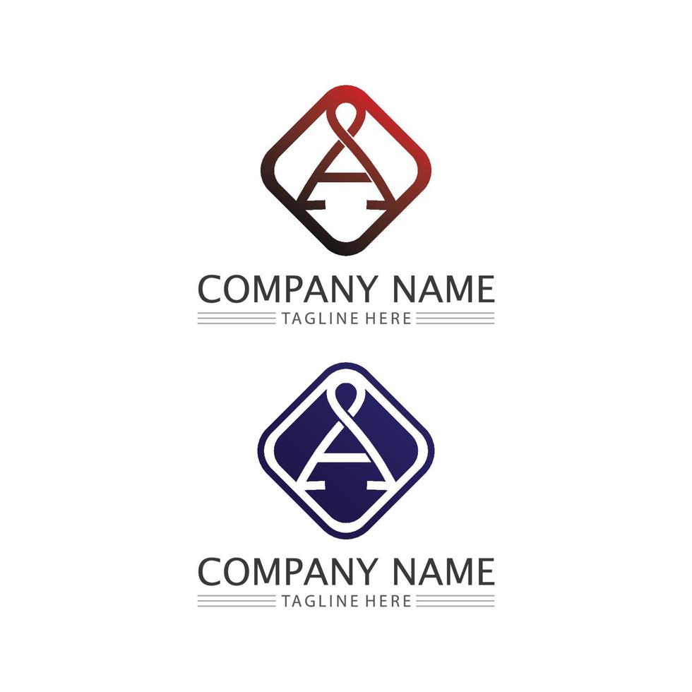 A Letter and font  Logo Template and design for identity vector