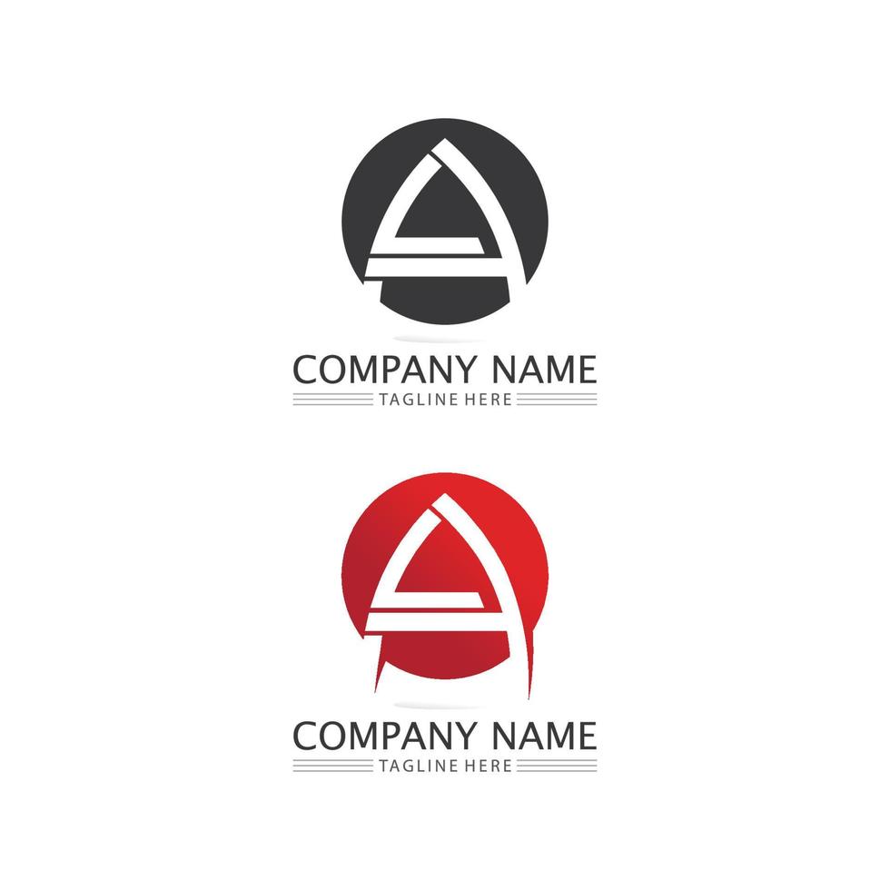 A Letter Logo and font Template design vector