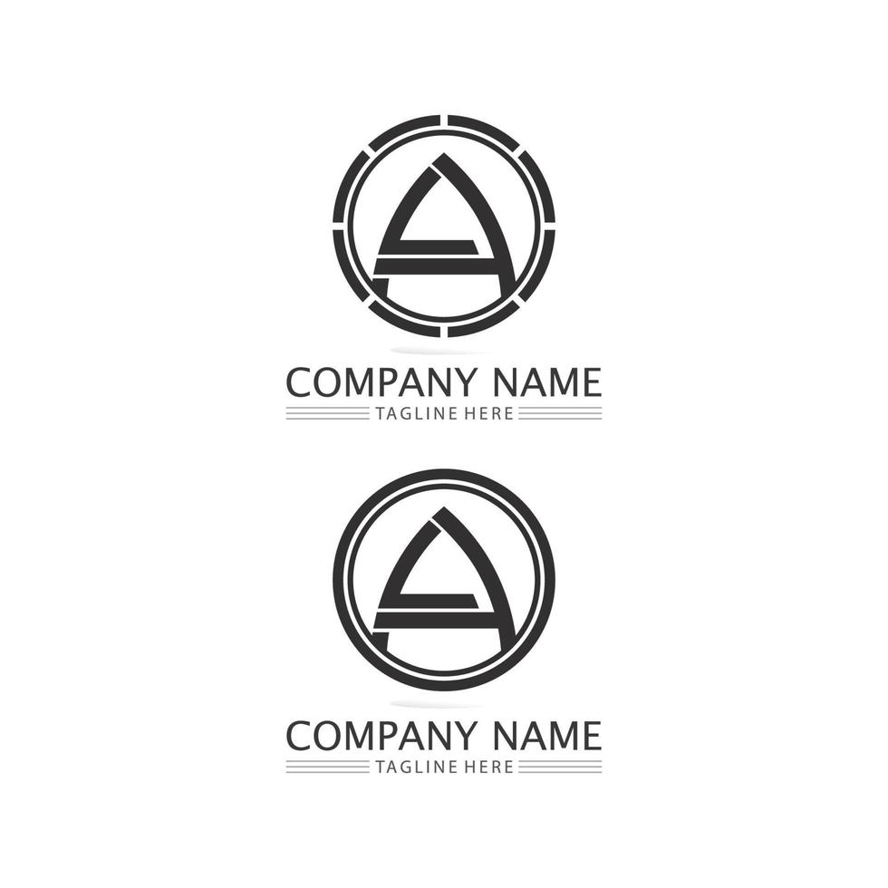 A Letter Logo and font Template design vector