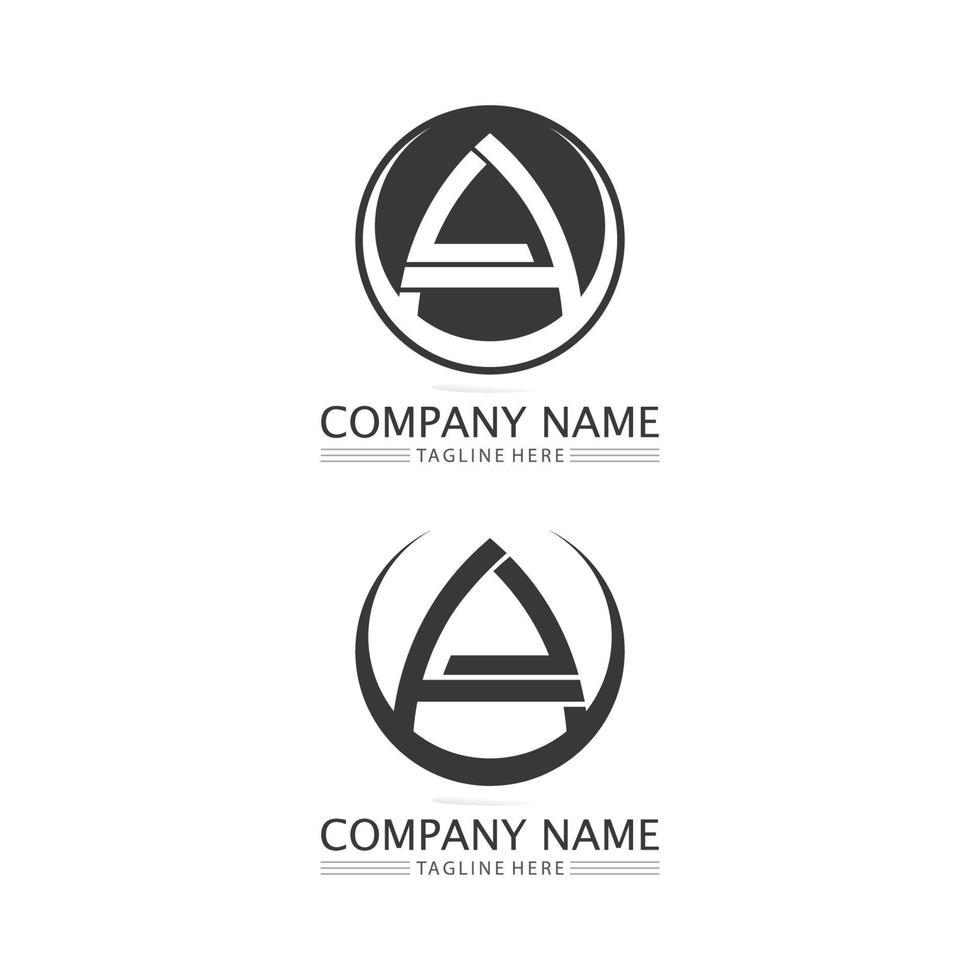 A Letter Logo and font Template design vector