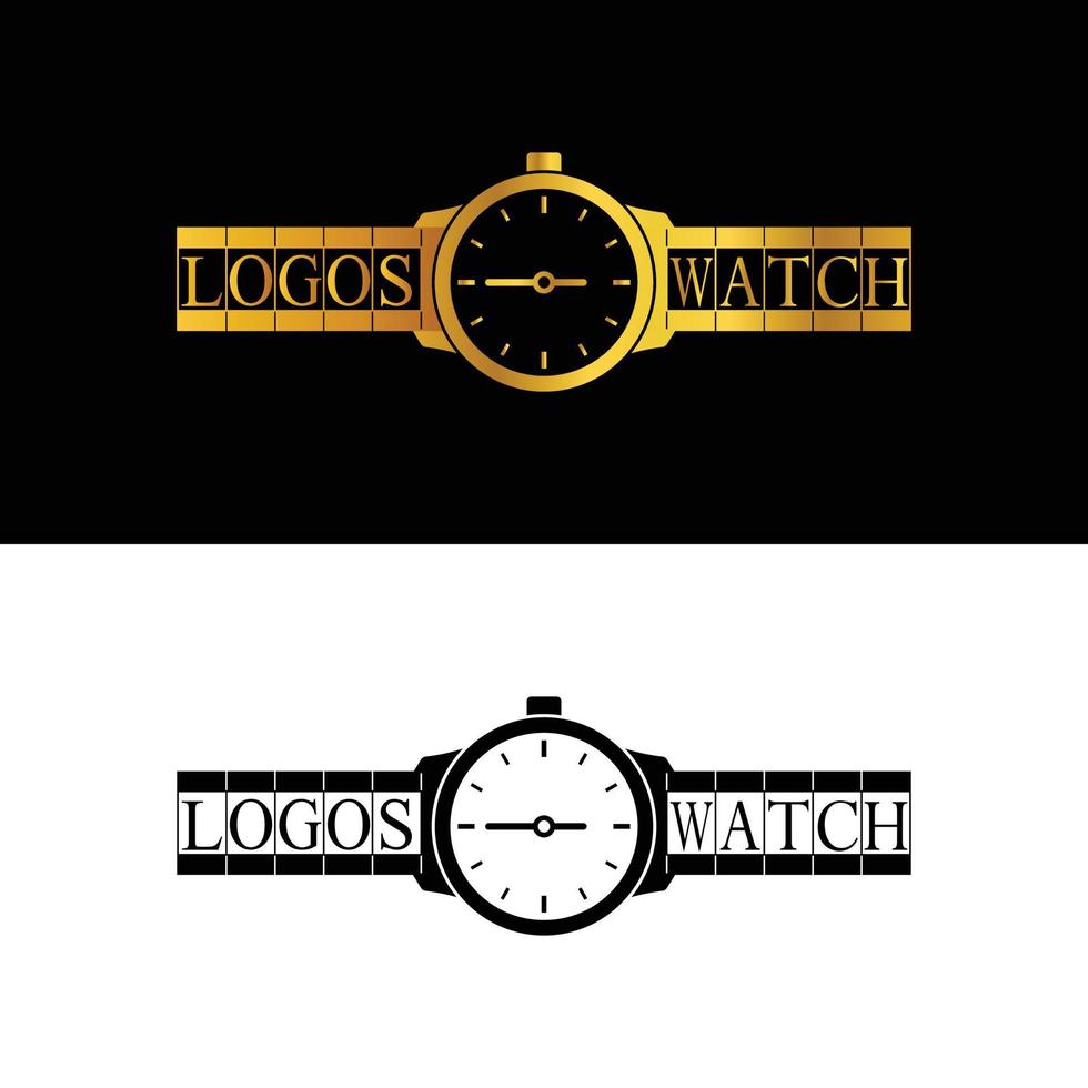 Plantilla de diseño de logotipo de relojes de oro de lujo. adecuado para marcas de relojes o tiendas de relojes de joyería vector