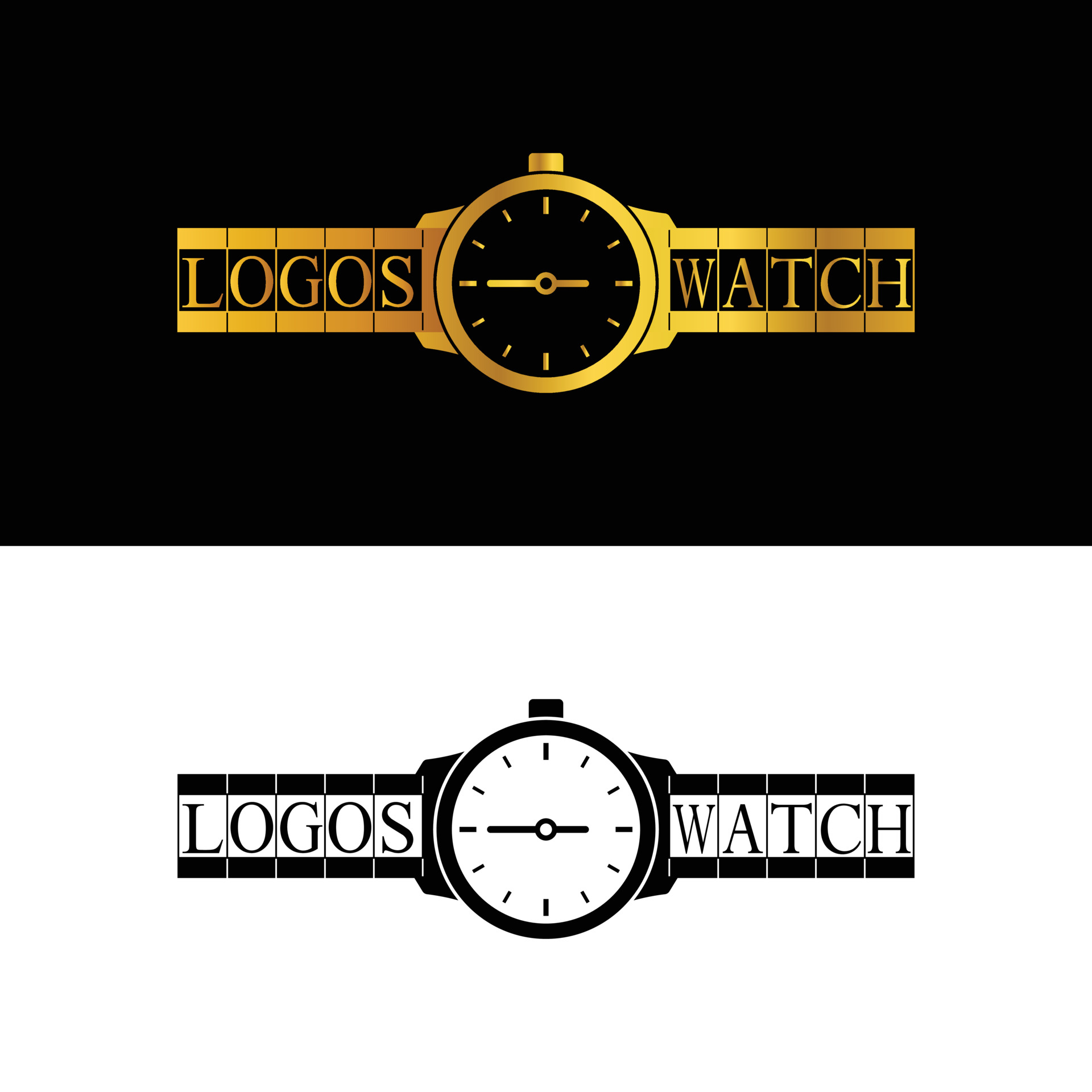 Luxury Gold Watches Logo Design Template. Suitable for watch