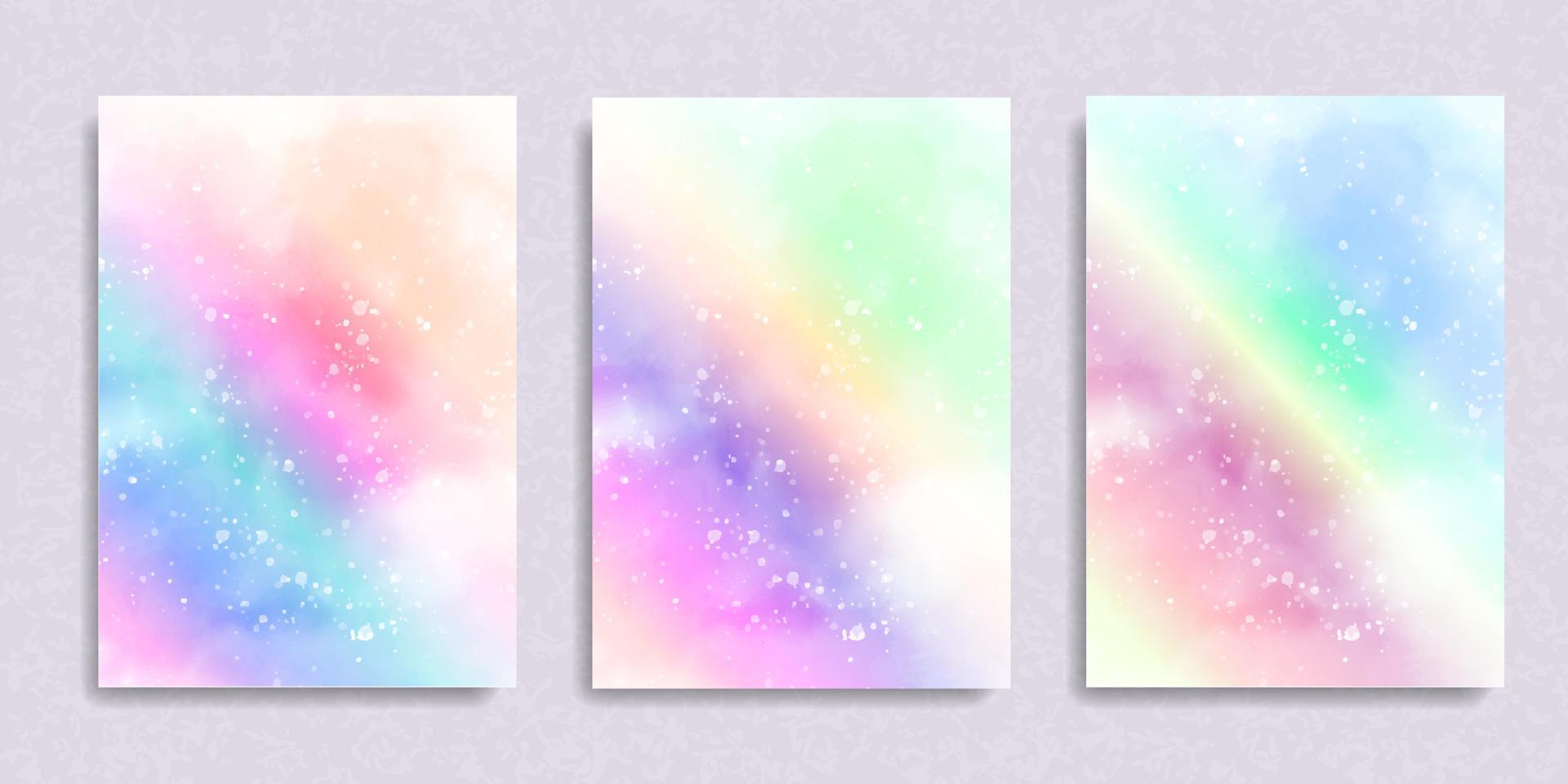 Abstract colorful watercolor background. Blue and pink colored. Vector rainbow pattern