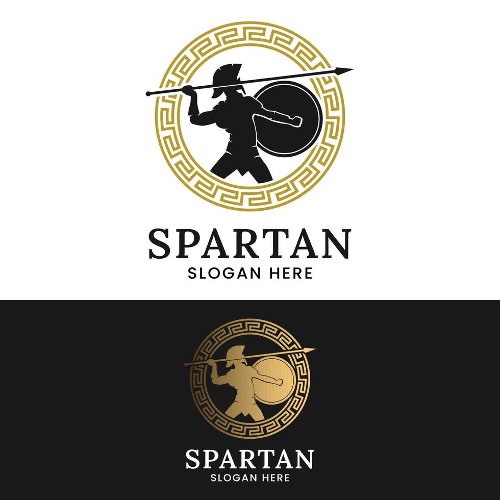 Spartan Hero Achilles Ares Greek Mythology Logo Design Template vector