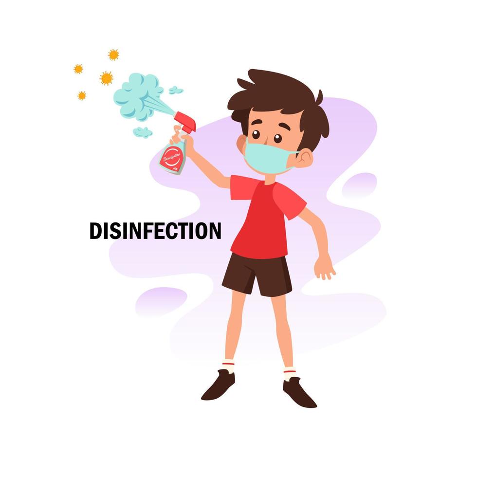 ilustración plana del concepto de desinfección vector