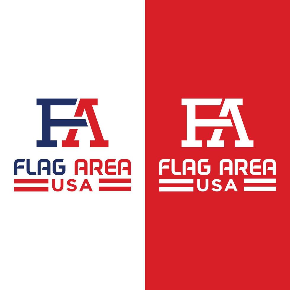 Letter Initial Monogram F A FA AF for Flag Area Logo Design Template vector