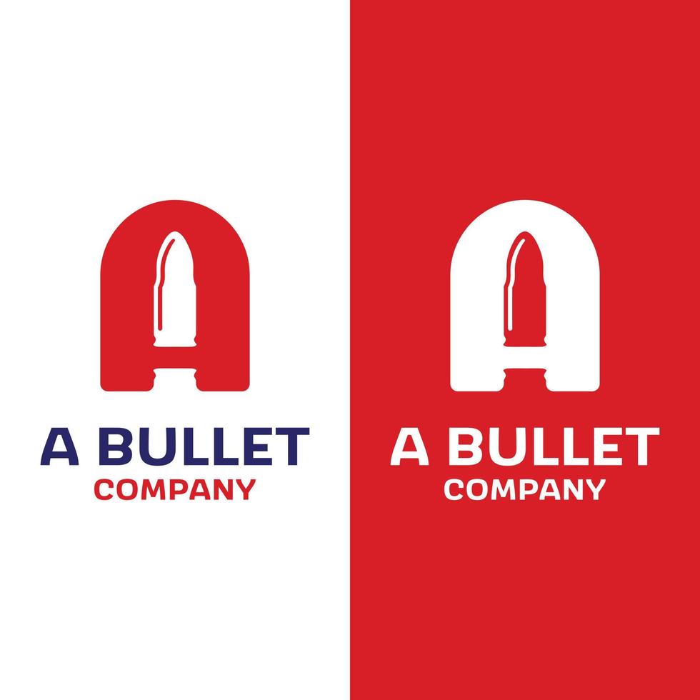 Letter Initial A with Bullet Projectile Logo Design Template vector
