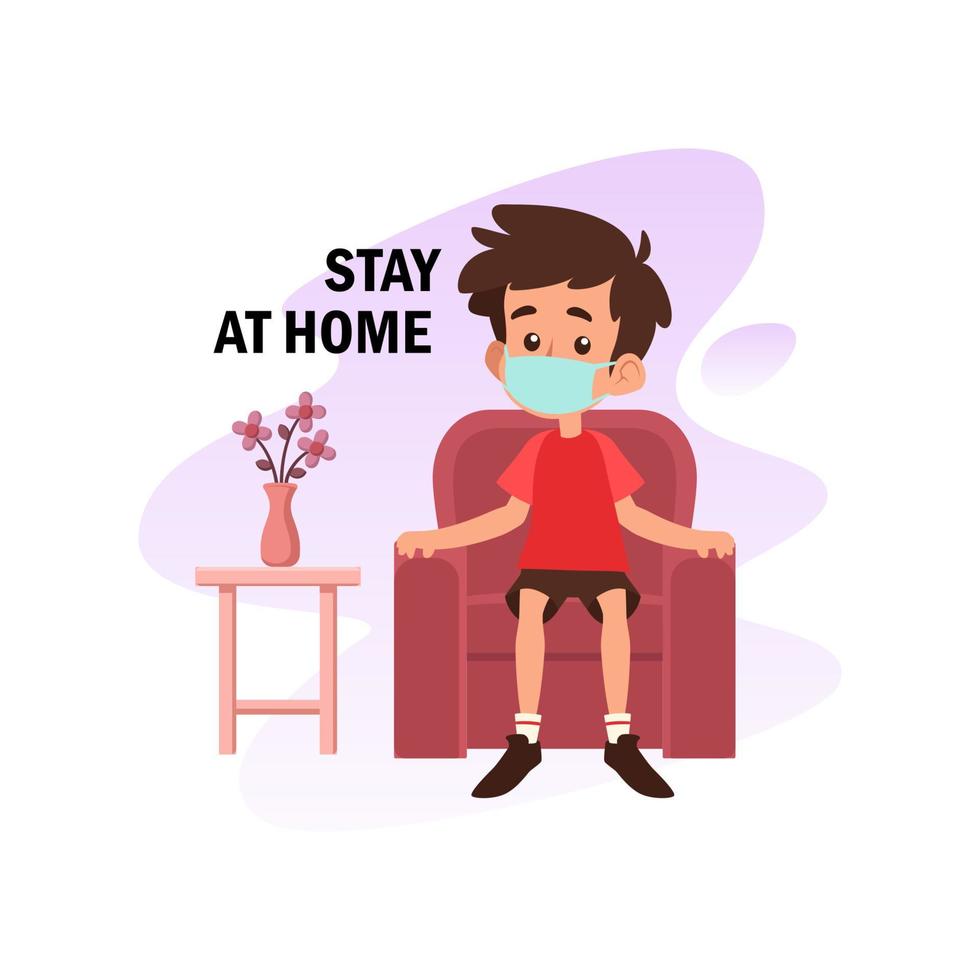 stay at home concept flat illustration vector