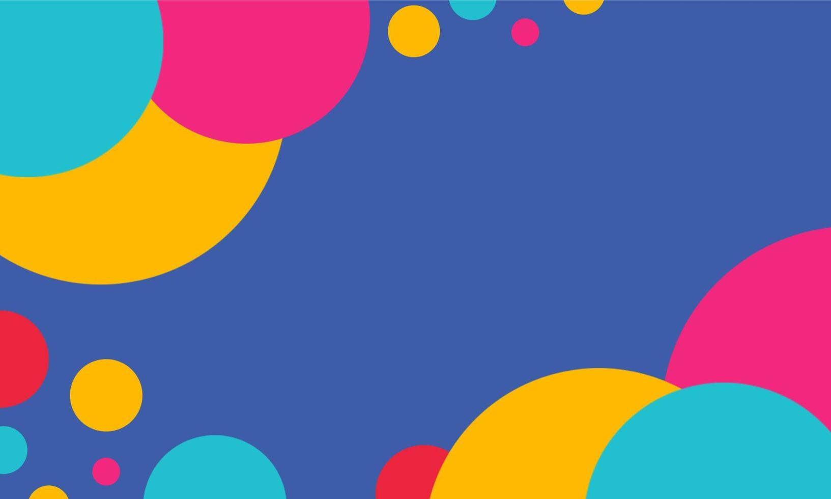 Colored circles dispersed in a blue background illustration vector
