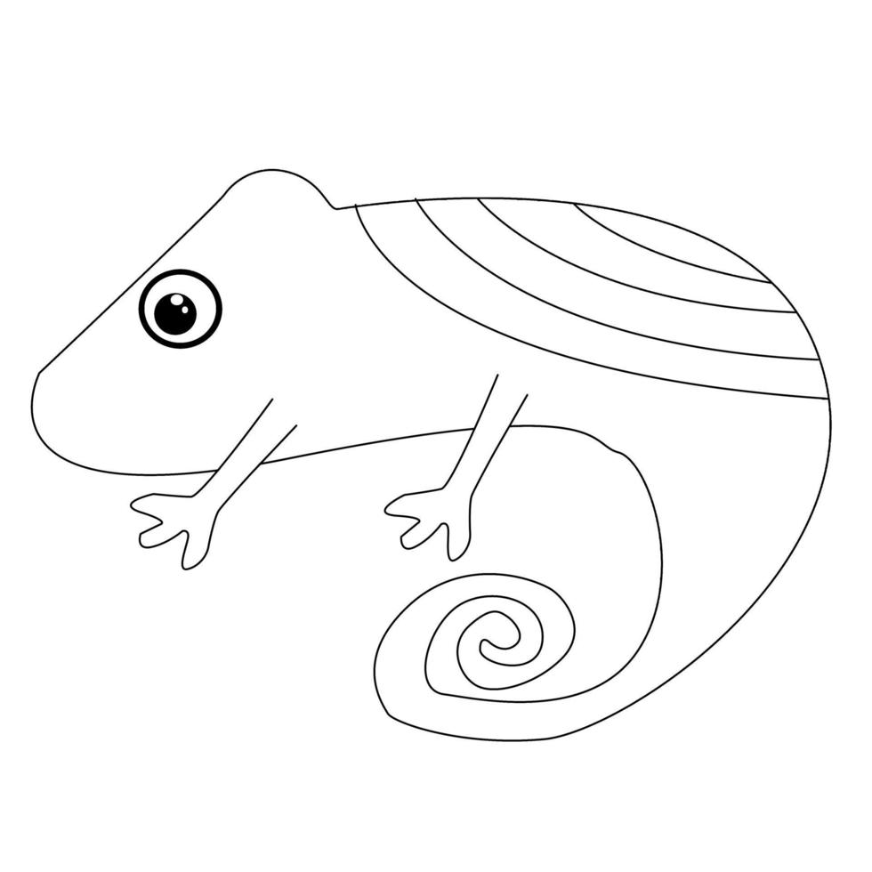 Hand drawn cute green iguana isolated in a white background vector