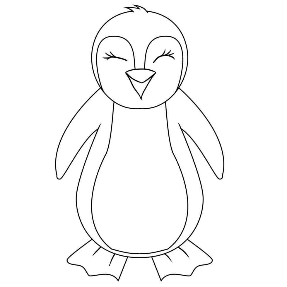 Dibujado a mano lindo pingüino animal ilustración vectorial aislado en un fondo blanco vector