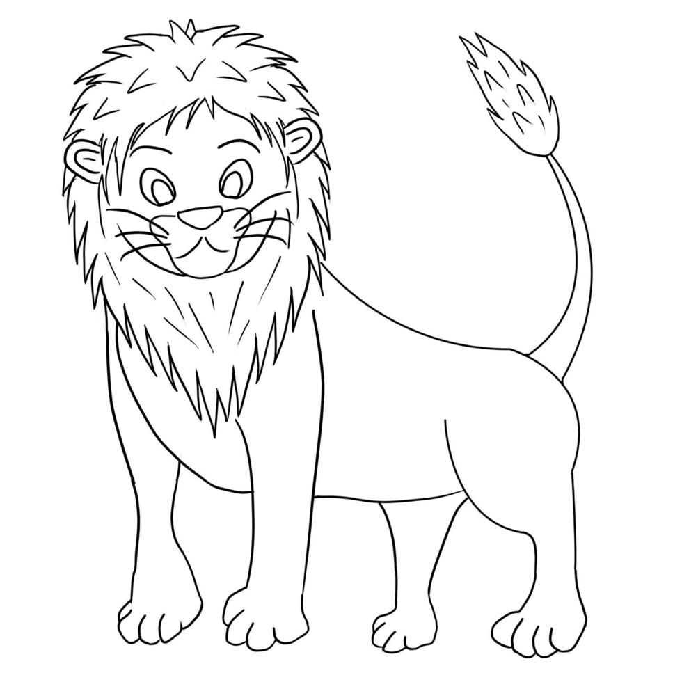 Hand drawn cute Lion animal vector