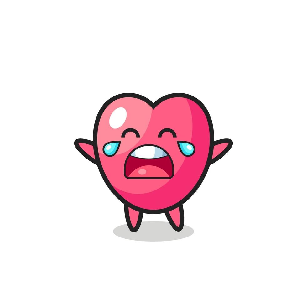 the illustration of crying heart symbol cute baby vector