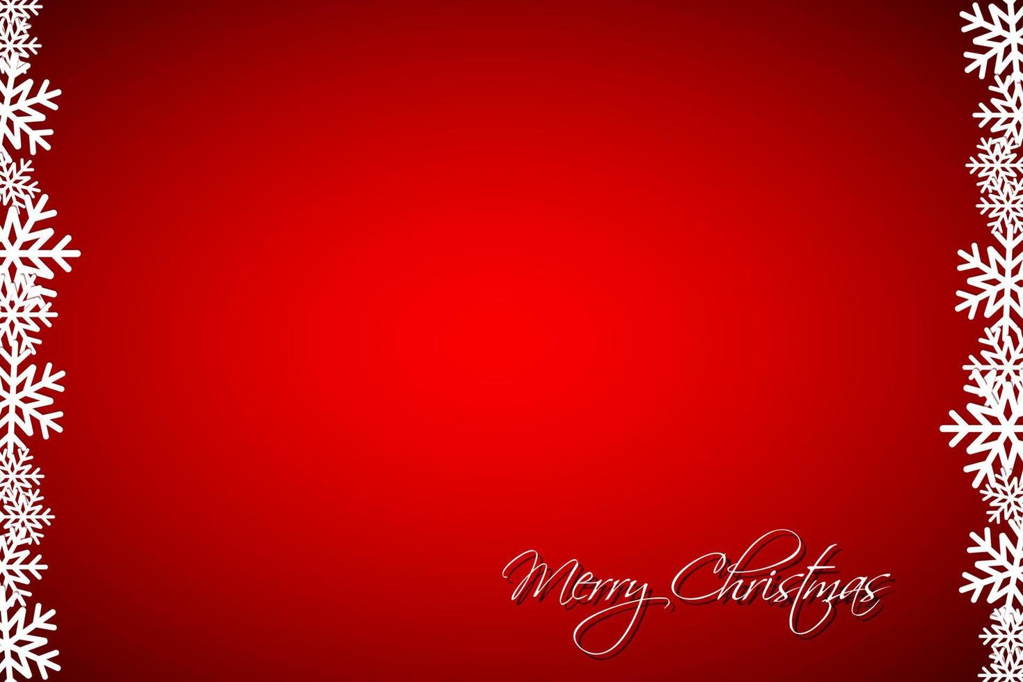 Fondo rojo navideño con copos de nieve, tarjeta navideña simple, ilustración vectorial moderna, feliz navidad vector