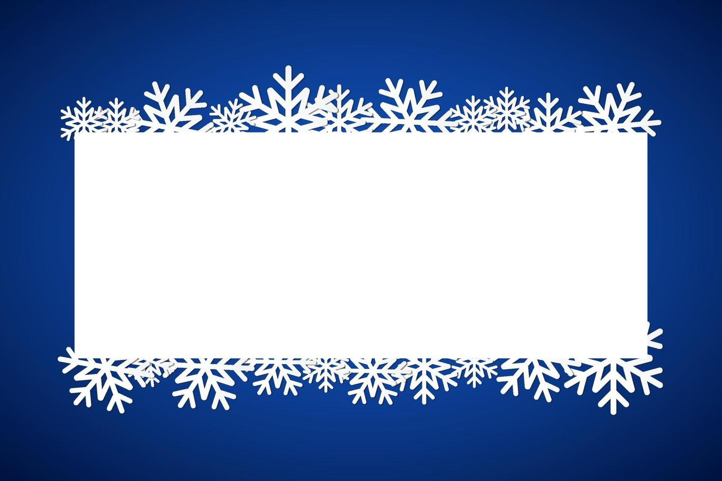 Blue Christmas gift card, Merry Christmas snowflake background with space for your wishes, modern holiday vector illustration