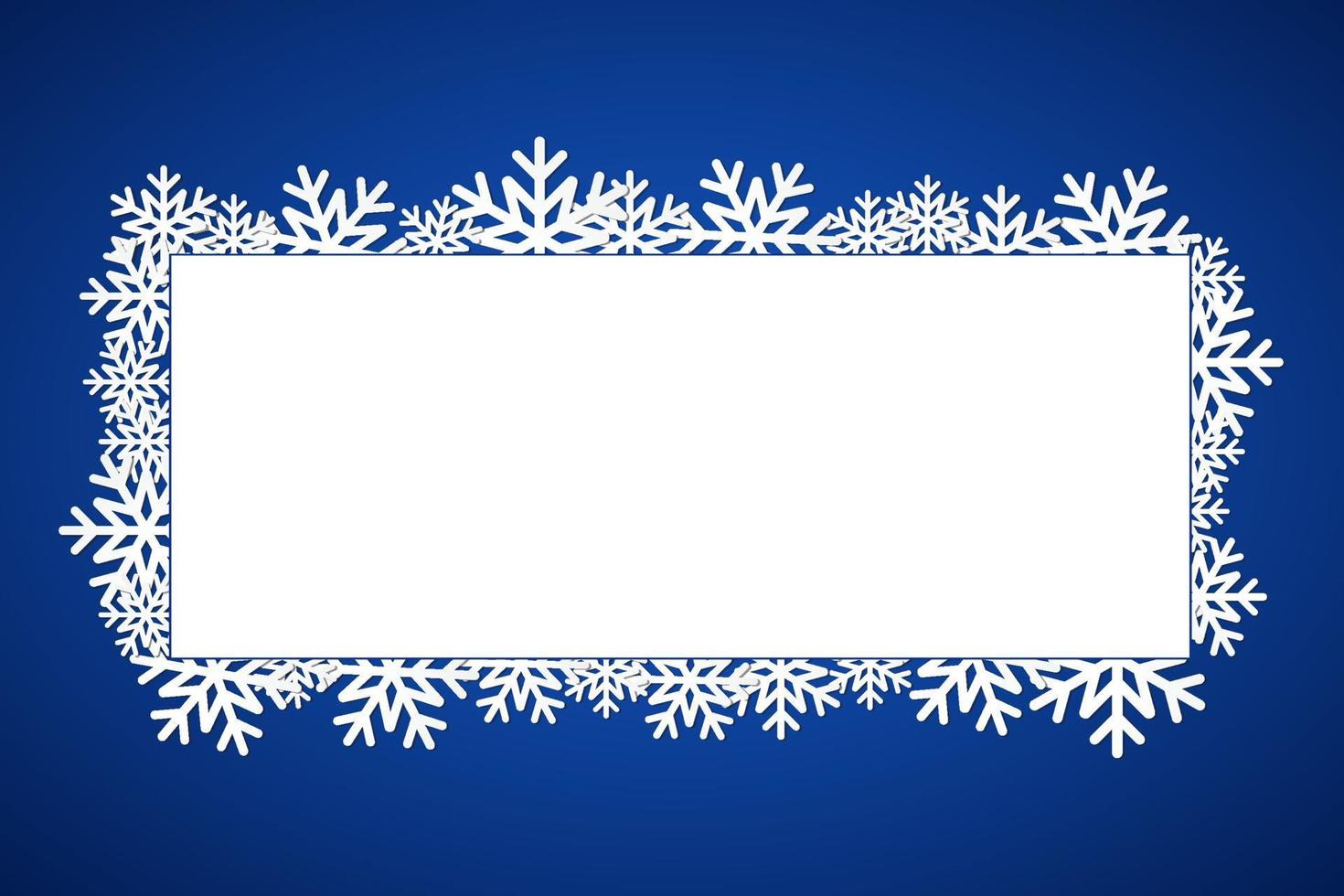 Blue Christmas gift card, Merry Christmas snowflake background with space for your wishes, modern holiday vector illustration