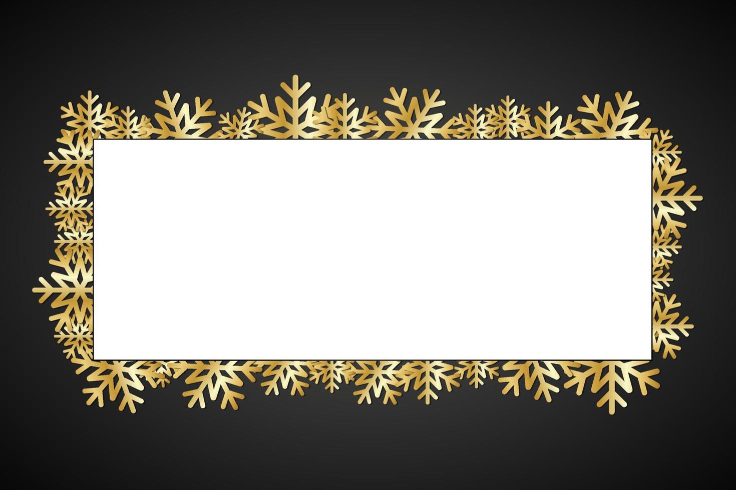 Golded christmas snowflakes background with space for your wishes, simple holiday card with snowflakes vector