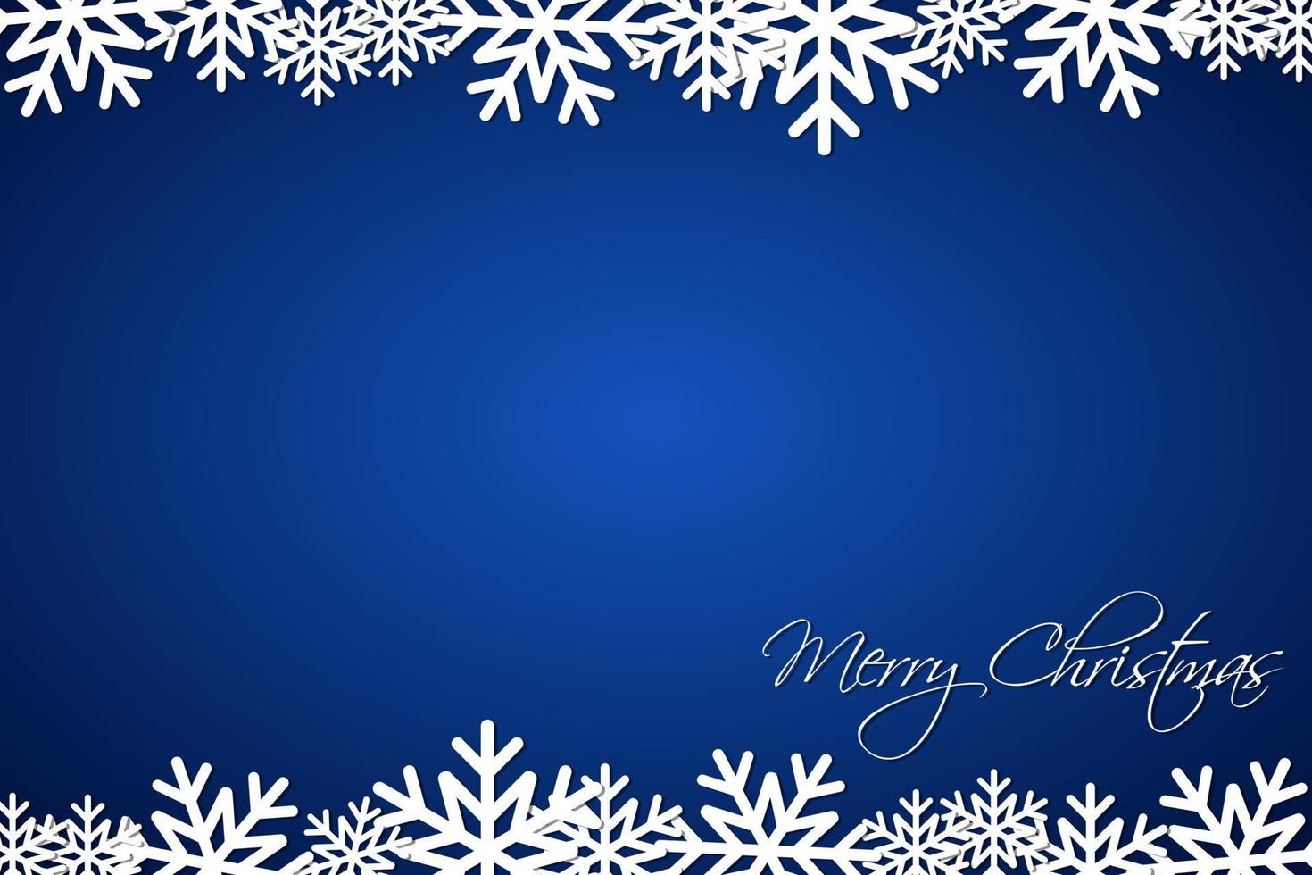 Navidad fondo azul copos de nieve forrados. tarjeta de vacaciones simple. Feliz Navidad vector