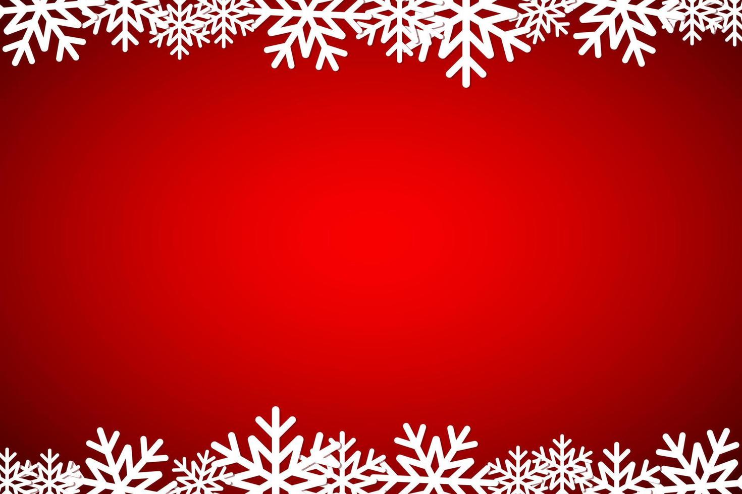 Christmas red background lined snowflakes. Simple holiday card vector