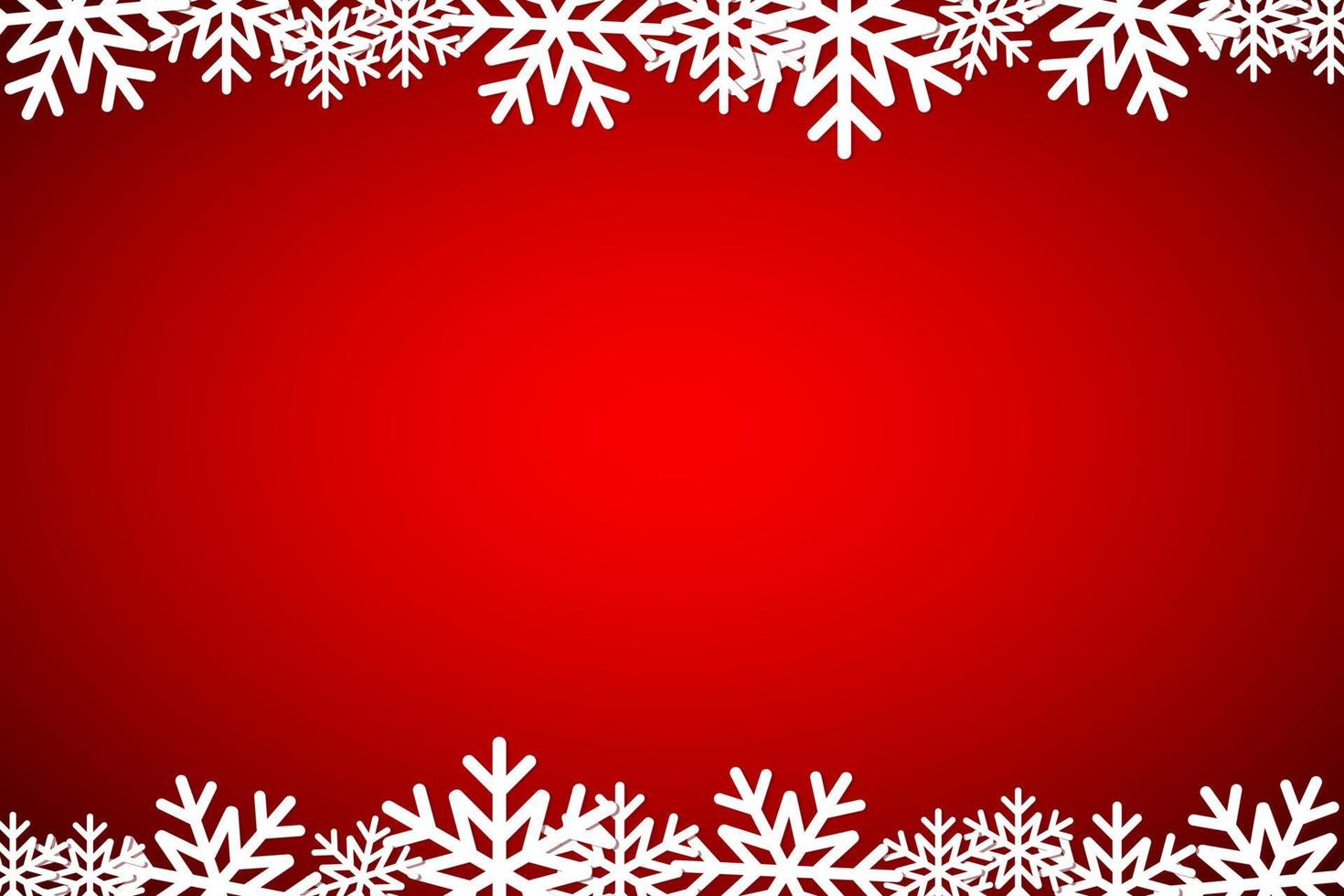 Christmas red background lined snowflakes. Simple holiday card vector