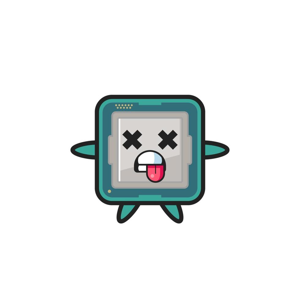 character of the cute processor with dead pose vector