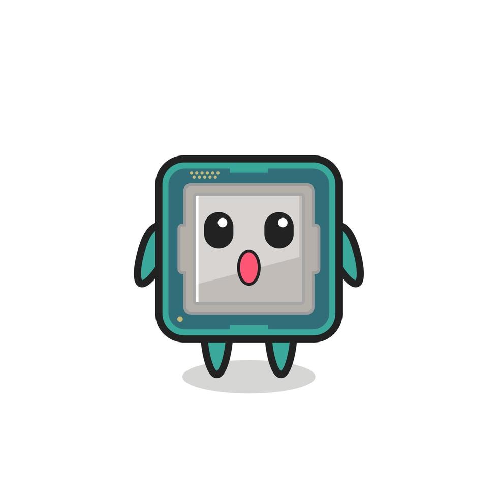the amazed expression of the processor cartoon vector
