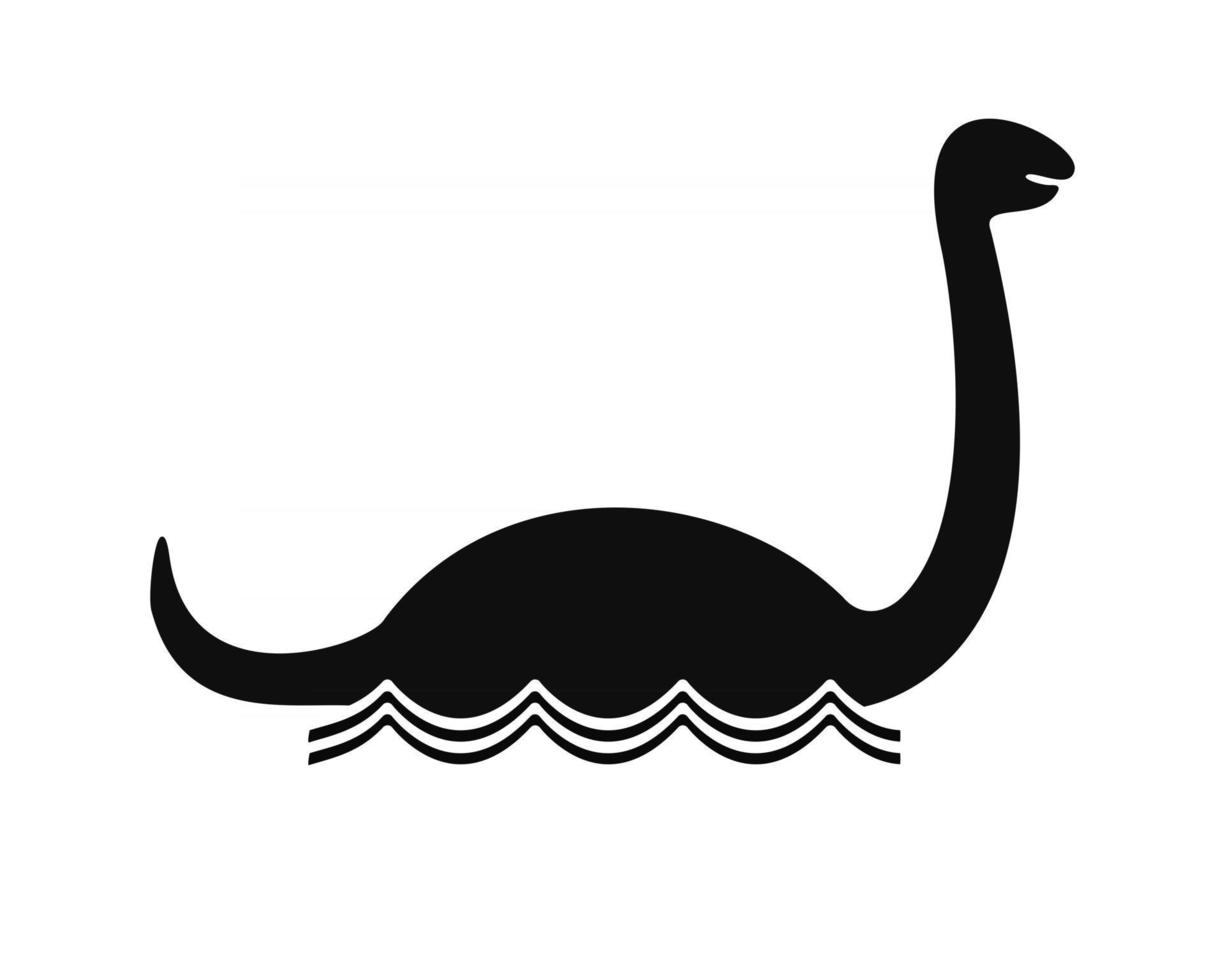 Loch ness monster silhouette in lake vector