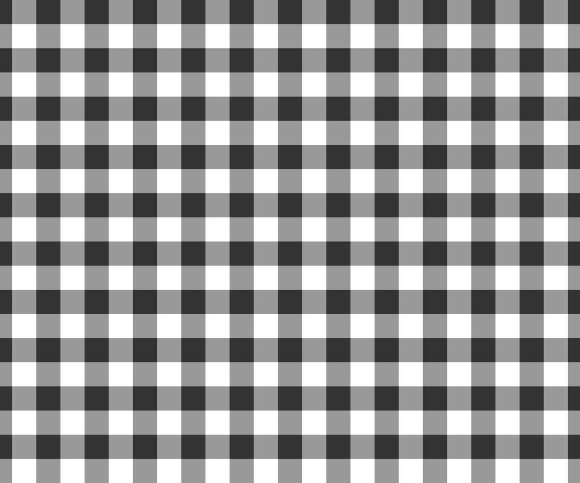 Black and white gingham seamless pattern. Checkered texture for picnic blanket, tablecloth, plaid, clothes. Fabric geometric background, textile design vector