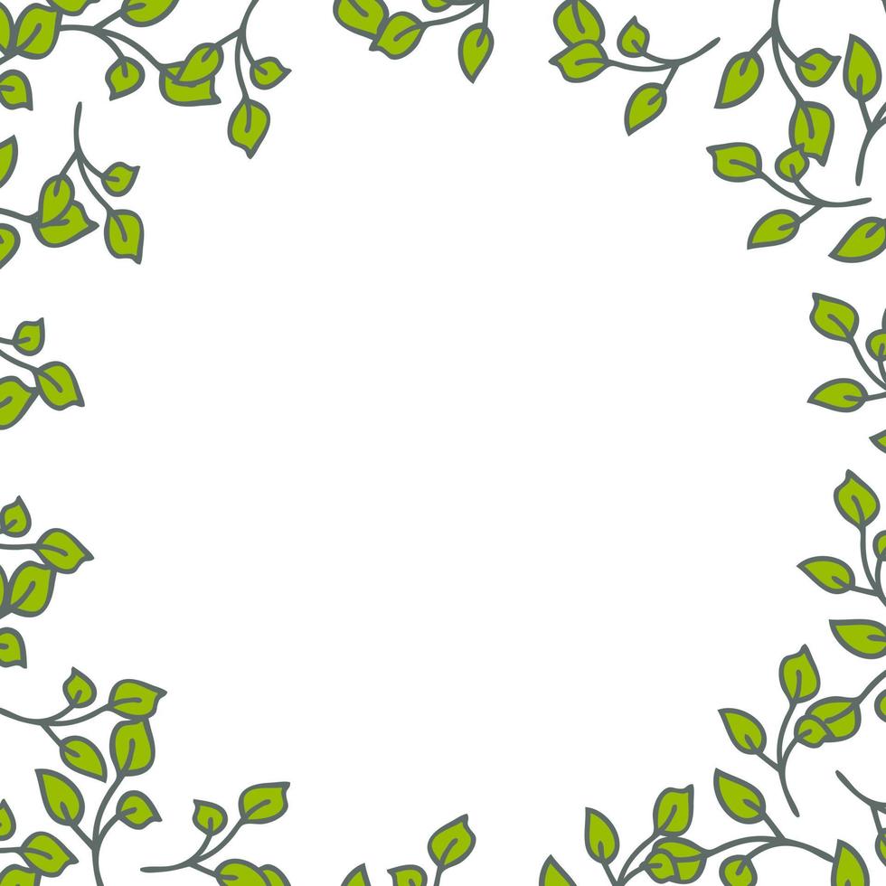 Doodle style leaves round shape. vector