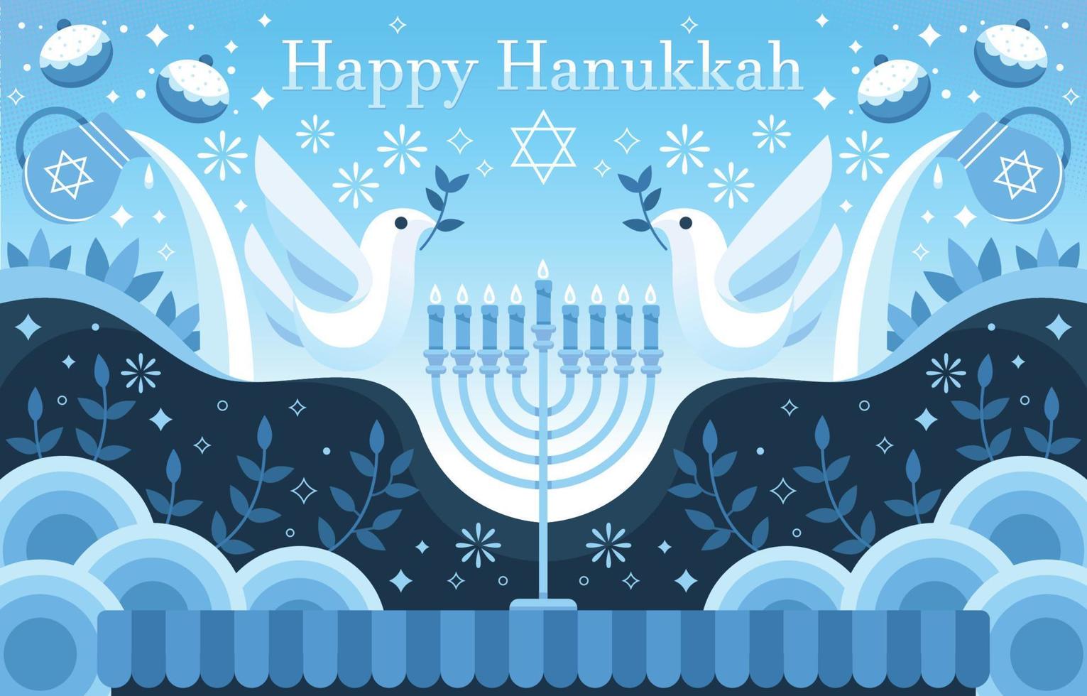 festival de la luz de hanukkah vector