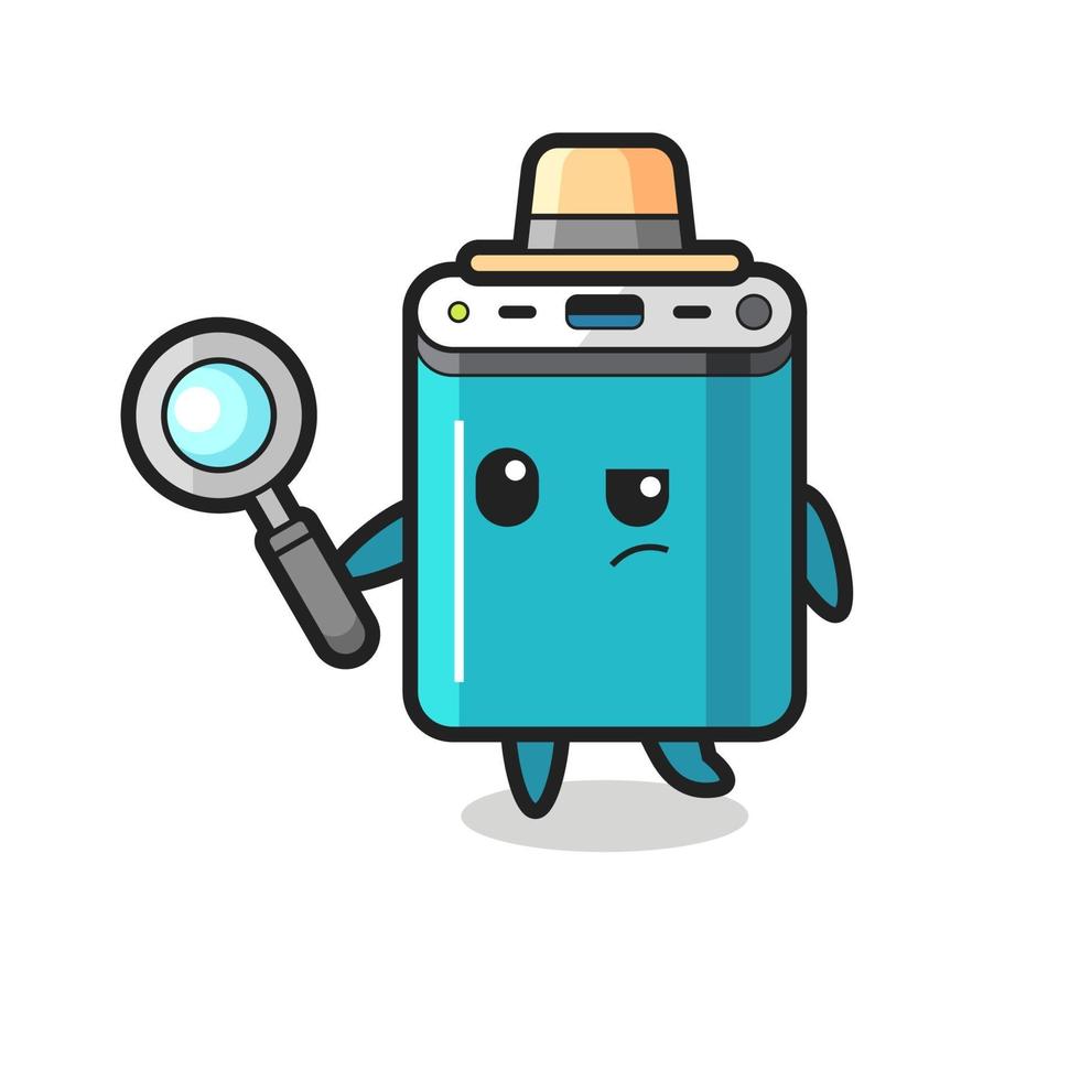 power bank detective character is analyzing a case vector